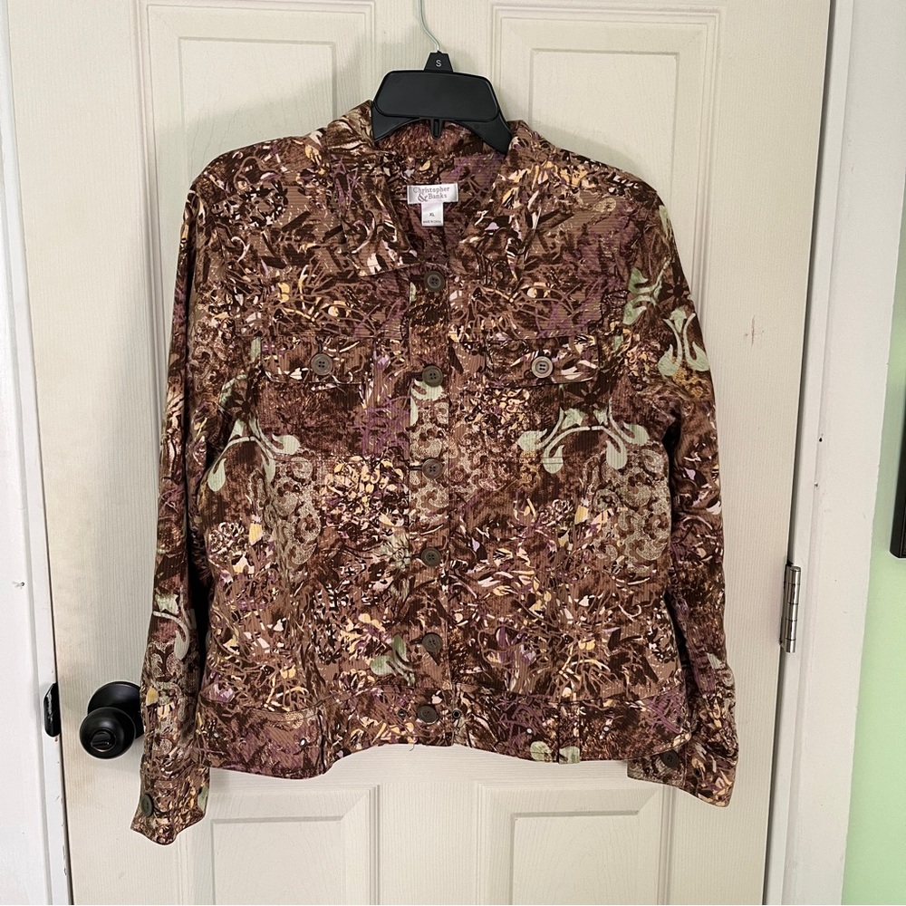 Unique camo print jacket, 100% cotton, XL by‎ Christopher & Banks